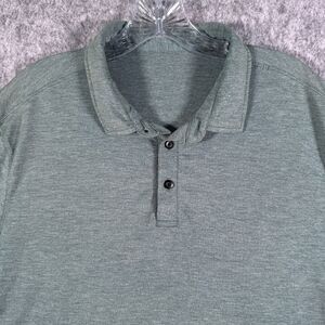 Lululemon Shirt Mens Size Large Green Heather Polo Short Sleeve Golf Office